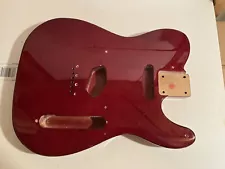 Replacement BODY for Fender Telecaster Tele, Roasted Ash, Wine Red