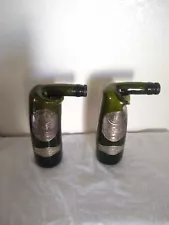 Metal Labeled Wine Bottles Set Of Two