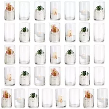 Romadedi Hurricane Glass Candle Holders: Set of 36 Cylinder Vases Bulk for Table