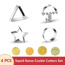 Squid Game Cookie Cutters Set of 4, Umbrella, Triangle, Circle, Star