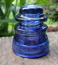 Vintage Glass Insulator Cobalt Blue Stained Decorative Glass Antique