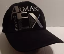 Armani Exchange Black Hat Cap Leather Strapback