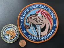 US Coast Guard Investigative Service (CGIS) Alaska Ops Challenge Coin and Patch.