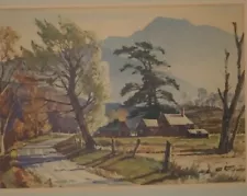 Ted KAUTZKY Signed Original watercolor ONE OF HIS VERY BEST !...country Scean