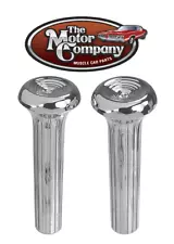 Chrome Ribbed Door Lock Knob Set 1965-1990 Chevy Pontiac Olds Buick