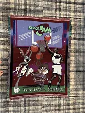 Vintage Warner Bros Space Jam Michael Jordan Basketball Bugs Bunny Throw Blanket