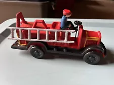 antique cast iron fire truck toy