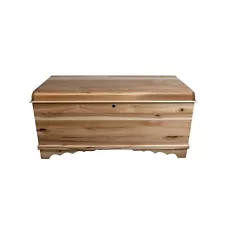 46" Cedar Hope Chest with Waterfall Top &#8211; Amish Cedar Chest w/Anti-Slam Hi