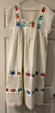 SALE Vintage Peasant Festival Boho Floral Embroidered Crochet Lace Maxi Dress