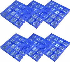 6 Pcs Plastic Pallet for Basement Storage, Waterproof Pallets Blue