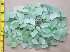 BEACH SEA GLASS SURF TUMBLED SEA FOAM GREEN HALF POUND MOSAIC CRAFT DAMAGE S02