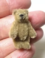 Dolls house UK ARTISAN handmade TINY FULLY JOINTED TEDDY BY YVONNE HUNT