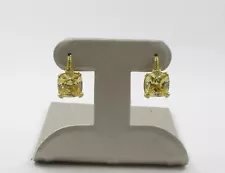 Judith Ripka Canary Crystal & Diamond Earrings 18 Karat Yellow Gold