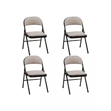 MECO 4-Pack of Deluxe Motif Fabric Padded Folding Chairs w/ 16x16 In Seat (Used)