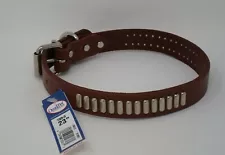 #1260B BULLY LEATHER COLLAR W/STUDS 23 INCHES / FREE BRASS NAMEPLATE