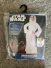 Princess Leia Adult Halloween Costume Star Wars M 8/10 Hooded Dress Wig Jazwares