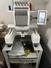 Ricoma EM-1010 Embroidery Machine Used with Stand + Attachments