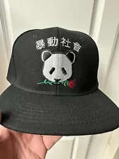 Riot Society Black Snapback Panda Hat New With Tags