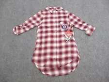 Chicago Fire FC Shirt Womens Small Red Button Up Flannel Futbol MLS Soccer NEW