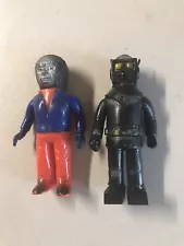 Rare Soft Vinyl Japanese Vintage Figure Toys x 2 Robot & Monkey Man