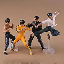 Hot 4Pcs/set Bruce Lee Action Doll Toy Series Doll Statue Bruce Lee Model Gift