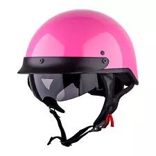 DOT 1Storm Motorcycle Half Face Helmet Mopeds Scooter Inner Visor Matt Black