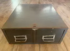 Vintage COLE Steel 2-Drawer Large Index Card File Cabinet *MADE IN USA*