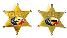 Dallas Sheriff Badge Metal Brass Design Souvenir Dallas Sheriff Badge Set of 2