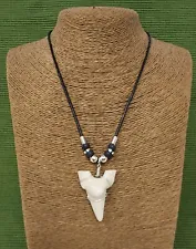 Resin Mako Shark Tooth Resin Pendant Surfer Necklace for Men | Black Necklace