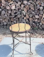 Vintage Wrought Iron Twisted Wire Ice Cream Parlor Chair FREE SHIPPING!