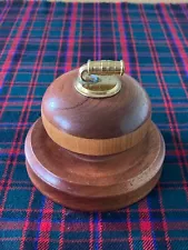 A Stunning & Unique Handmade Treen mini Curling Stone 3” diameter on a 4" plinth