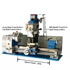 10"x30" Variable-Speed Bench Lathe Milling Drilling 2HP Brushless Motor Sale