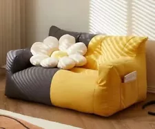 Yellow/Black Floor Sofa Couch Soft 2 Seats Puffy Comfortable Sofa Living Room