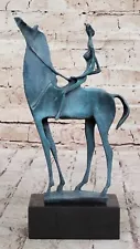 Salvador Dali Abstract Modern Artwork Woman on Horse Bronze Sculpture Statue Art