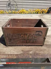 VINTAGE, ANTIQUE NATIONAL BEER WOODEN CRATE