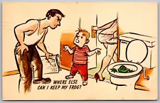 Where Else Can I Keep My Frog Toilet Woman 1967 Comic Humor Postcard Kentucky