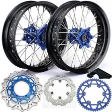 For Yamaha 17" Supermoto Motard Wheel Rotor Sprocket Set YZ250F YZ450F 2009-2013 (For: Yamaha)