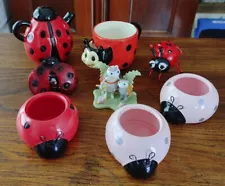 8 Mixed Media lady bug collection For One Who Has Everything