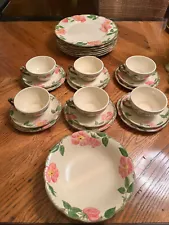 Set For 6: Franciscan Desert Rose (USA) Dinner Plates, Side, Saucer, Cup + Bowl