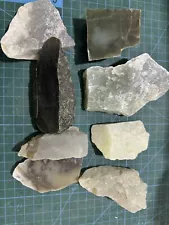 8 pieces of Hetian jade specimens, totaling 1828g