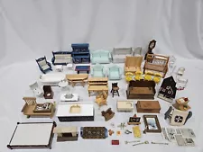 Vintage 1:12 Scale Wood Dollhouse Furniture Lot