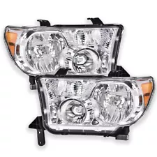 For 2007-2013 Toyota Tundra 2008-2017 Sequoia Chrome Headlights Assembly LH+RH (For: 2008 Toyota Sequoia)