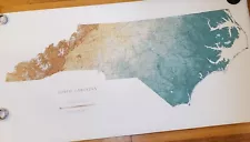 1994 Huge North Carolina State Map by Raven 34.5" x 68" Great for Classroom