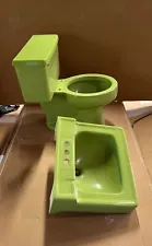 Very Rare Fresh Green Kohler toilet and sink set