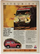 Mitsubishi Montero 1987 Vintage Print Ad 8x11 Inches Wall Decor