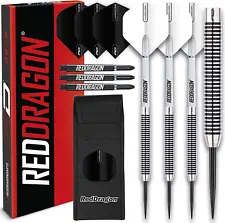 Pegasus Tungsten Steel Darts Set - 22G, 24G, 26G, 28G - White Red Dragon Stems a