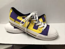 LSU TIGERS Purple/Gold FOCO NCAA "Low Top Sneakers" Shoes (Size 9) New, No Box