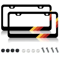 2 For Toyota TRD Accessories Tri Color Car License Plate Frame Front Rear Cover