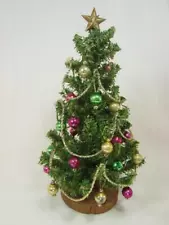 *Exceptional Miniature Christmas Tree for Dollhouse, Shelf Antique Bead Ornament