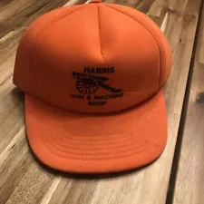 vintage snapback safety orange fully Foamed Harris gun and machine shop Cannon